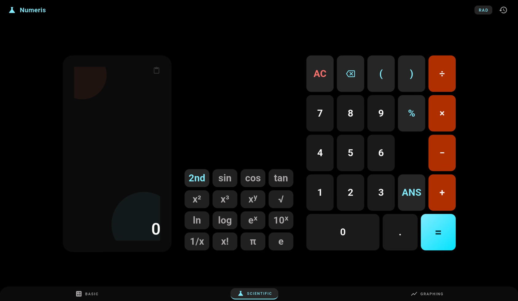 Numeris — Scientific mode keypad